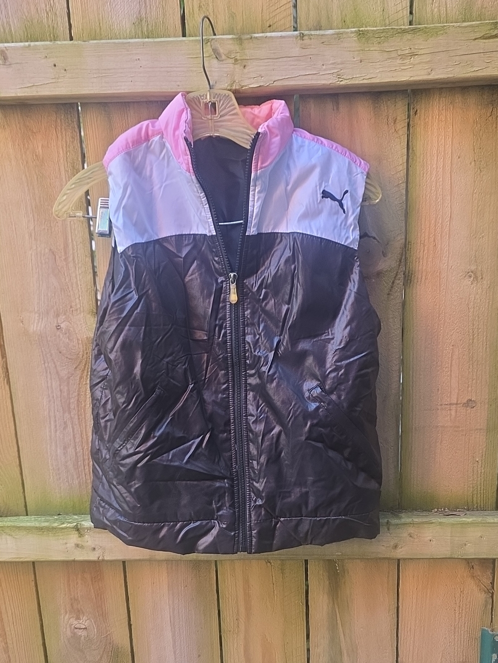 Puma Black, White & Pink Puffer Vest